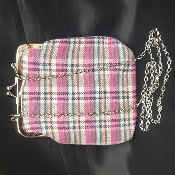 Nanette Lepore Multicolor Plaid Flannel Fabric Crossbody Bag - Picture 1 of 5